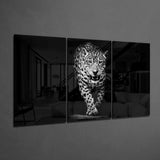 Karanlıktaki Leopar Mega Cam Tablo.