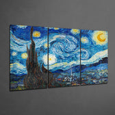 Van Gogh: Yıldızlı Gece Mega Cam Tablo.