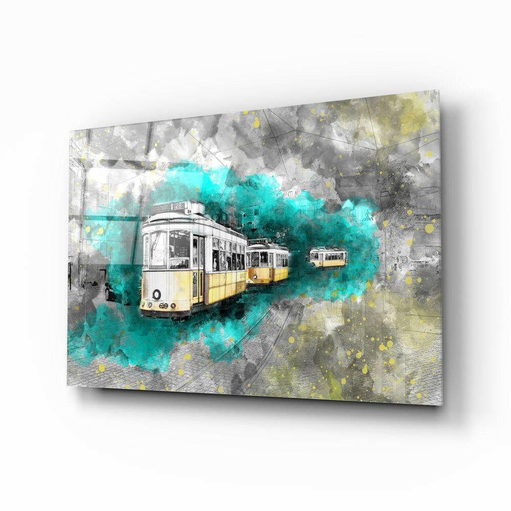 İllüstrasyon Tramvay Cam Tablo.