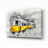 Sarı Tramvay Basel Cam Tablo.