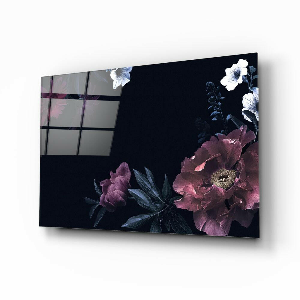 Floral Desen Cam Tablo.