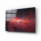 Kırmızı Nebula Cam Tablo.