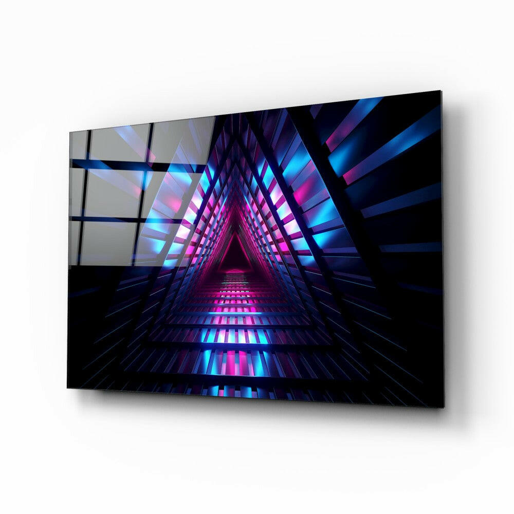 Neon Işıklar Cam Tablo.