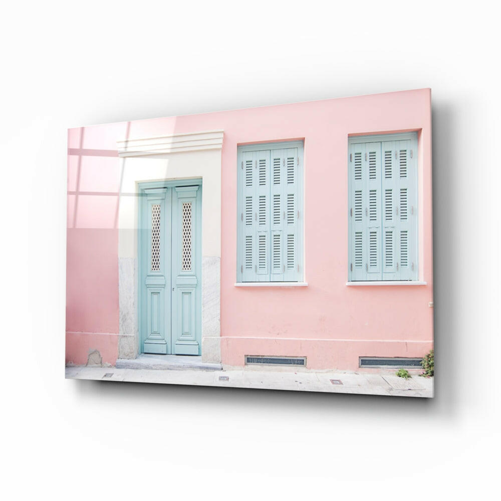 Pembe Ev Cam Tablo.