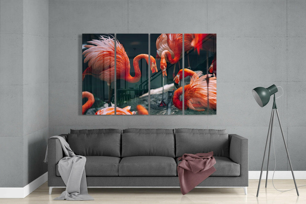 Flamingolar 4 Parça Mega Cam Tablo | 150x92 cm.