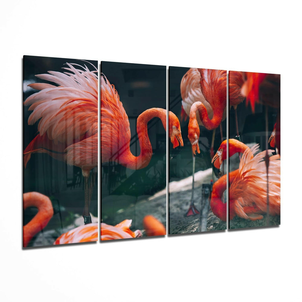 Flamingolar 4 Parça Mega Cam Tablo | 150x92 cm.