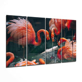 Flamingolar 4 Parça Mega Cam Tablo | 150x92 cm.