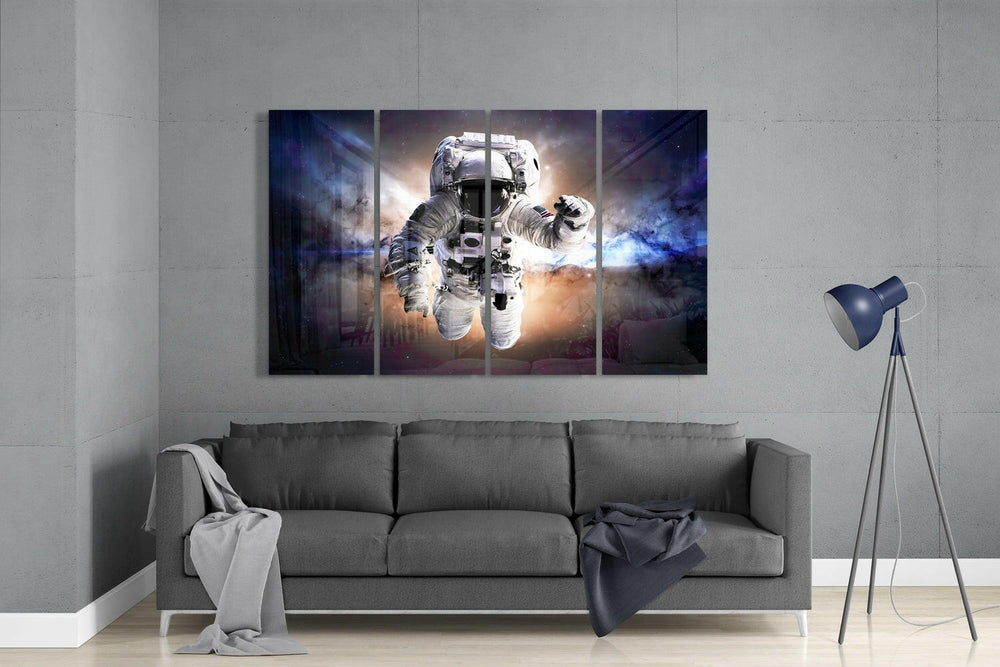 Astronot 4 Parça Mega Cam Tablo | 150x92 cm.