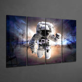 Astronot 4 Parça Mega Cam Tablo | 150x92 cm.