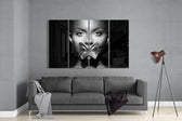 Kelebek Kadınları 4 Parça Mega Cam Tablo | 150x92 cm.