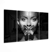 Kelebek Kadınları 4 Parça Mega Cam Tablo | 150x92 cm.