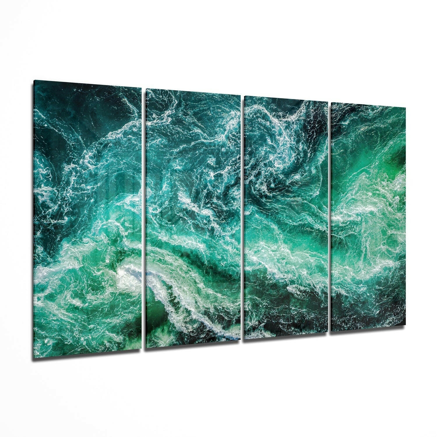 Dalgalar 4 Parça Mega Cam Tablo | 150x92 cm.