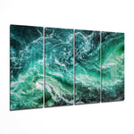 Dalgalar 4 Parça Mega Cam Tablo | 150x92 cm.