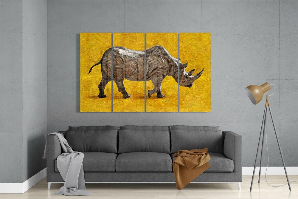 Gergedan 4 Parça Mega Cam Tablo | 150x92 cm.