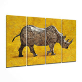 Gergedan 4 Parça Mega Cam Tablo | 150x92 cm.