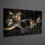 Çiçek Dalgası 4 Parça Mega Cam Tablo | 150x92 cm.