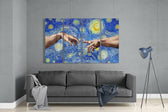 Yaratılış 4 Parça Mega Cam Tablo | 150x92 cm.