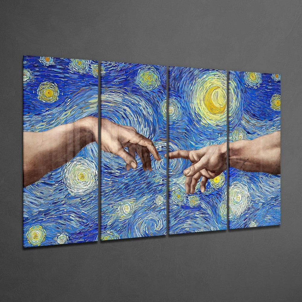 Yaratılış 4 Parça Mega Cam Tablo | 150x92 cm.