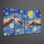 Yaratılış 4 Parça Mega Cam Tablo | 150x92 cm.