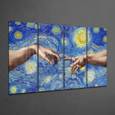 Yaratılış 4 Parça Mega Cam Tablo | 150x92 cm.