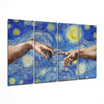 Yaratılış 4 Parça Mega Cam Tablo | 150x92 cm.