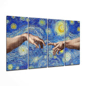 Yaratılış 4 Parça Mega Cam Tablo | 150x92 cm.