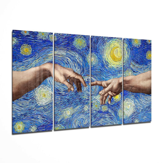 Yaratılış 4 Parça Mega Cam Tablo | 150x92 cm.