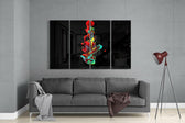 Renk Karışımı 4 Parça Mega Cam Tablo | 150x92 cm.