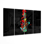 Renk Karışımı 4 Parça Mega Cam Tablo | 150x92 cm.