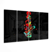 Renk Karışımı 4 Parça Mega Cam Tablo | 150x92 cm.