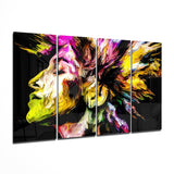 Müziği Hisset 4 Parça Mega Cam Tablo | 150x92 cm.