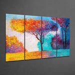 Hayat Ağacı 4 Parça Mega Cam Tablo | 150x92 cm.