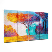 Hayat Ağacı 4 Parça Mega Cam Tablo | 150x92 cm.