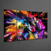 Müziği Hisset 4 Parça Mega Cam Tablo | 150x92 cm.