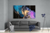 Çarpışma 4 Parça Mega Cam Tablo | 150x92 cm.