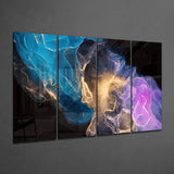 Çarpışma 4 Parça Mega Cam Tablo | 150x92 cm.