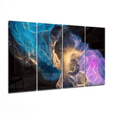 Çarpışma 4 Parça Mega Cam Tablo | 150x92 cm.