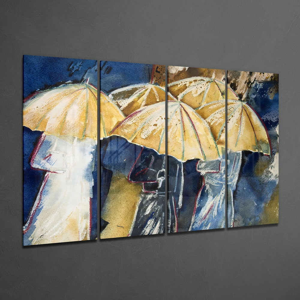 Şemsiye 4 Parça Mega Cam Tablo | 150x92 cm.
