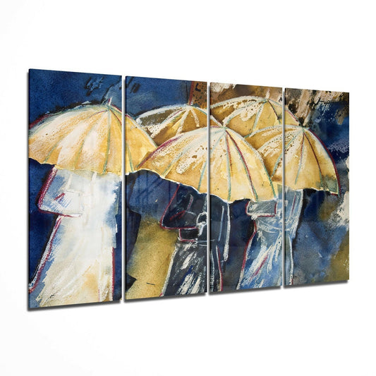 Şemsiye 4 Parça Mega Cam Tablo | 150x92 cm.