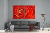 Kırmızı Girdap 4 Parça Mega Cam Tablo | 150x92 cm.