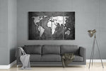 Dünya Haritası 4 Parça Mega Cam Tablo | 150x92 cm.