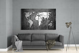 Dünya Haritası 4 Parça Mega Cam Tablo | 150x92 cm.