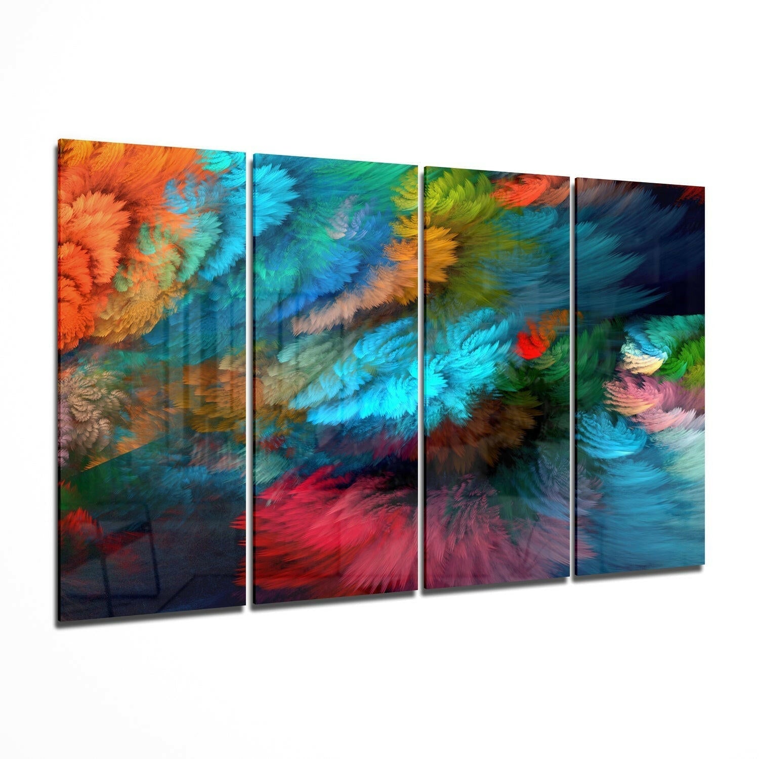Renkli Dokunuşlar 4 Parça Mega Cam Tablo | 150x92 cm.