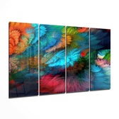 Renkli Dokunuşlar 4 Parça Mega Cam Tablo | 150x92 cm.