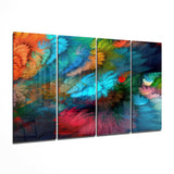 Renkli Dokunuşlar 4 Parça Mega Cam Tablo | 150x92 cm.