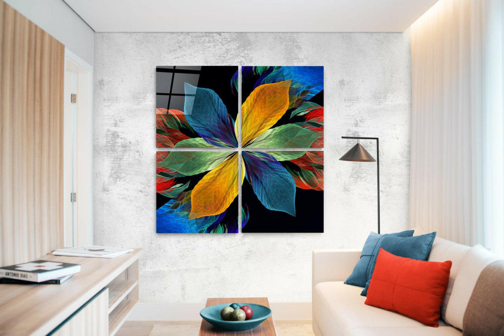 Şans Çiçeği Quadro Cam Tablo.