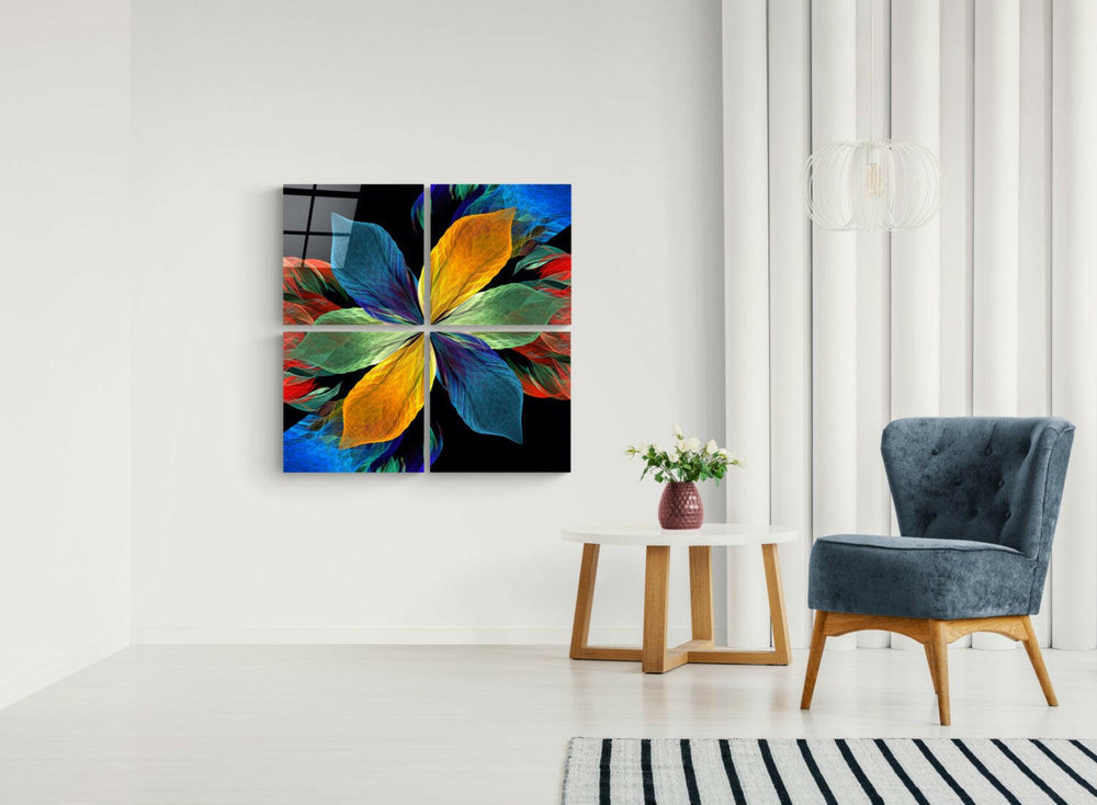 Şans Çiçeği Quadro Cam Tablo.