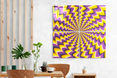 Sarı İlüzyon Quadro Cam Tablo.