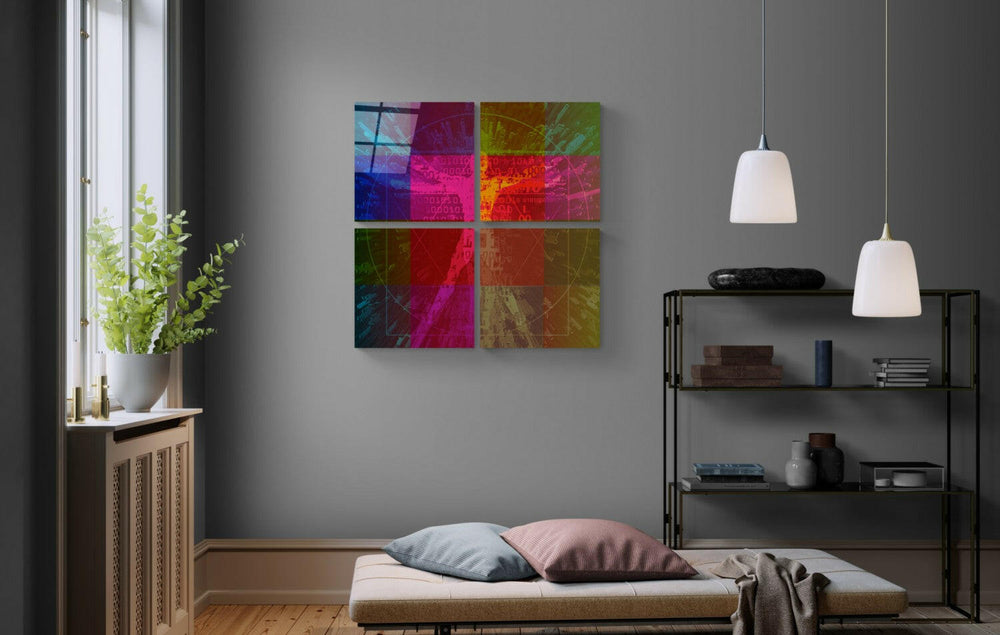 Renkli Dokunuş Quadro Cam Tablo.