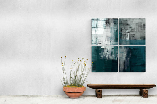 Yeşil Quadro Cam Tablo.